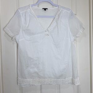 Talbots White Short Sleeve Blouse